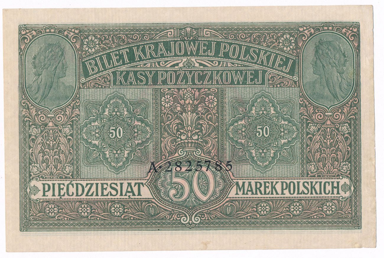 Banknot. 50 marek polskich 1916 seria A „JENERAŁ”